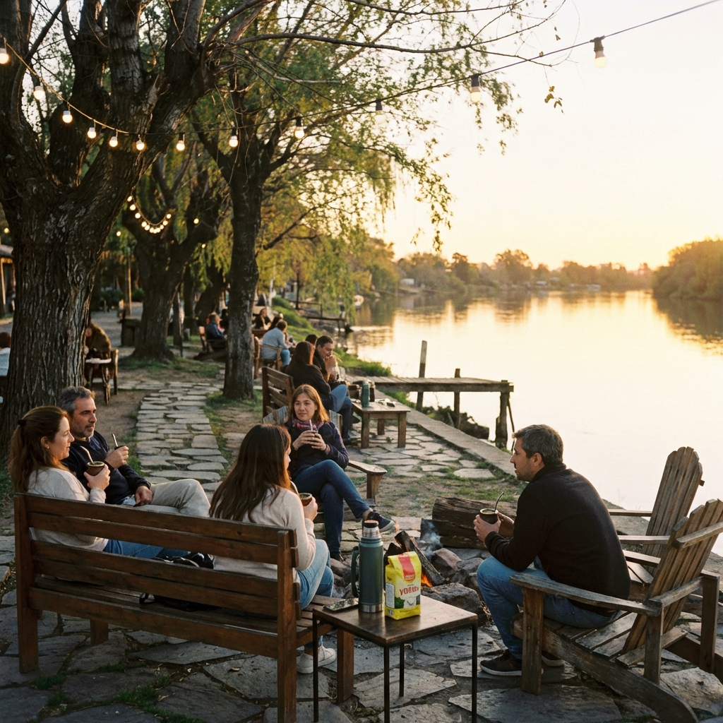 Atardecer junto al río
