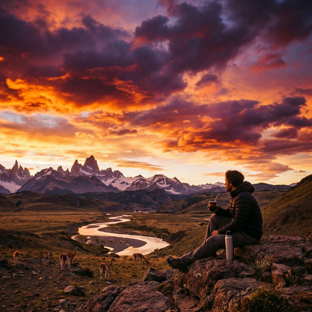 Mate con vista a la montaña